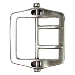 Klassische Gürtelschnalle silber, Doppeldornschnalle, Gürtelschließe silber 5 cm