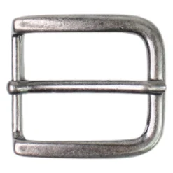 Klassische Gürtelschnalle in dunklem silber, Dornschnalle 4 cm