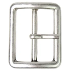 Klassische, robuste Gürtelschnalle silber, Dornschnalle, Gürtelschließe 4,5 cm