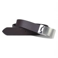 Klassischer Ledergürtel, Klappschnalle versilbert, selber kürzbar, 3 cm breit