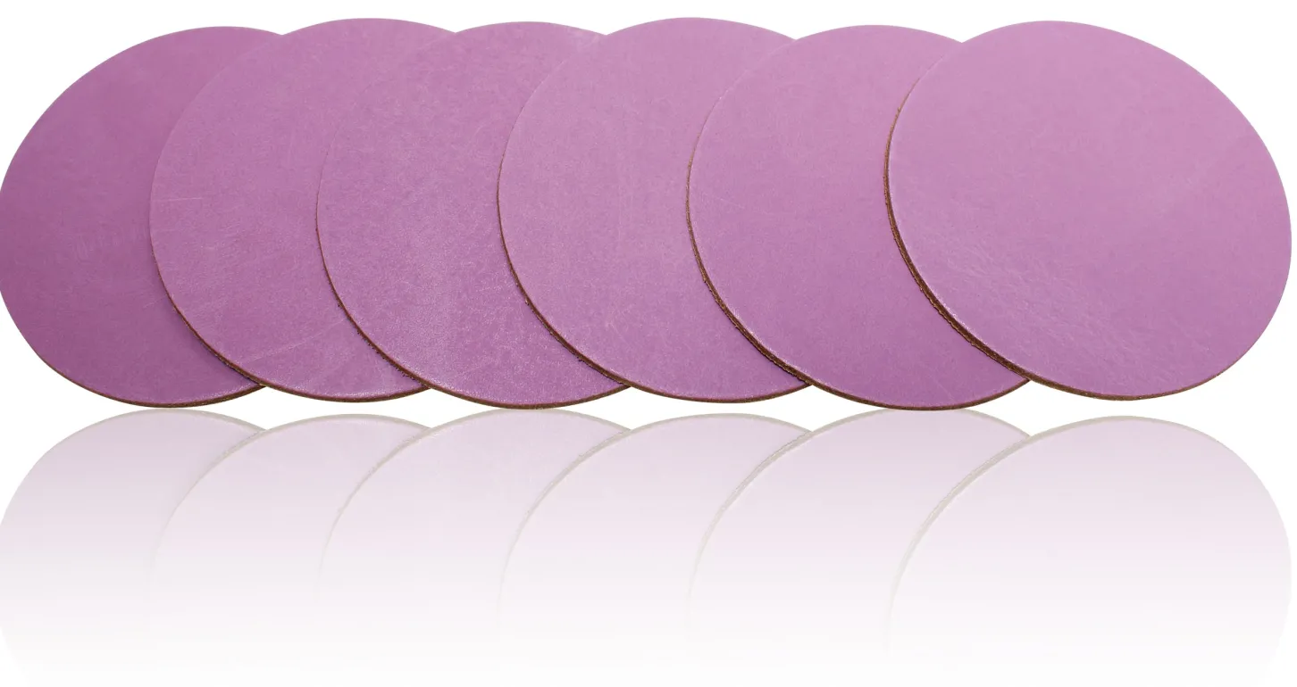 Leder Glasuntersetzer, abwaschbar, 6er-set, viele Farben