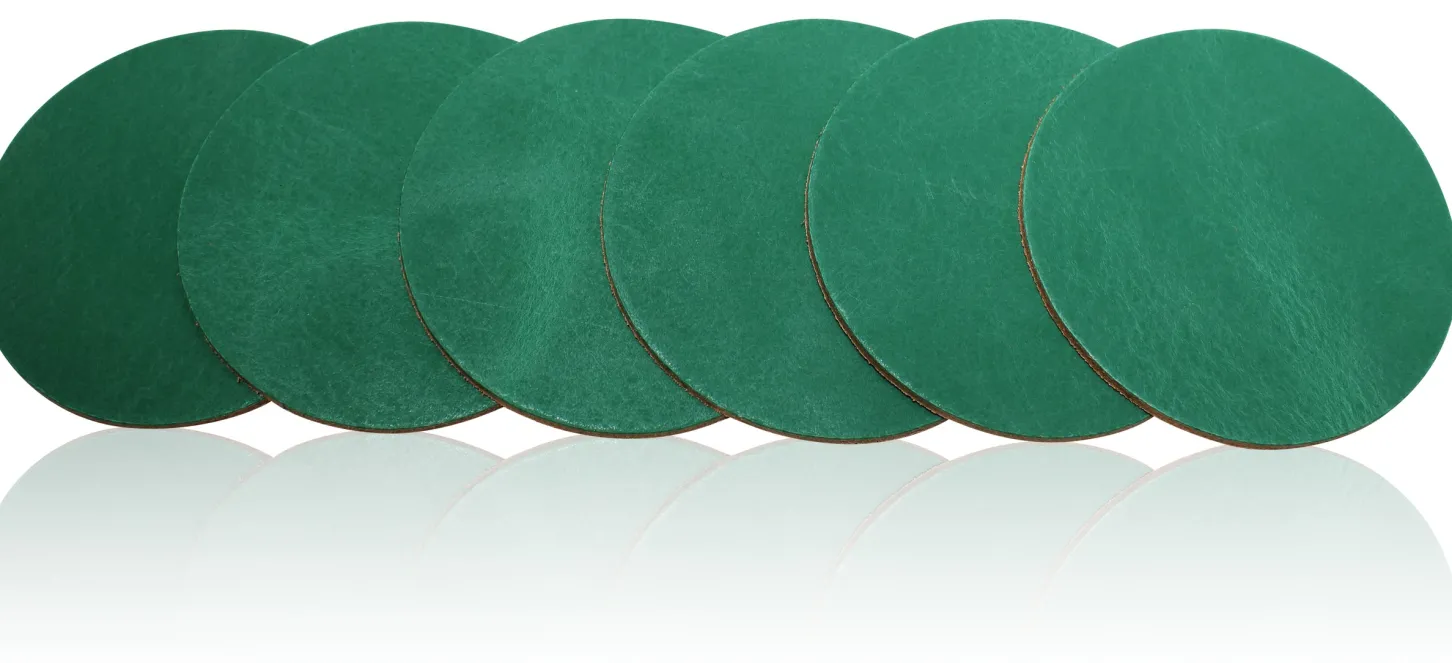 Leder Glasuntersetzer, abwaschbar, 6er-set, viele Farben