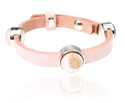 Lederarmband mit Cabochons und passenden Zierteilen