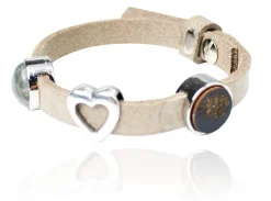 Lederarmband mit Cabochons und passenden Zierteilen