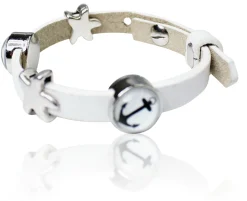 Lederarmband mit Cabochons und passenden Zierteilen