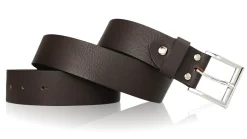 LENNART klassischer Herrengürtel mit silberner Dornschnalle Büffelleder ca. 4 cm