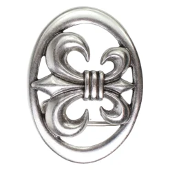 Lilien Gürtelschnalle, Damen, für 4 cm Gürtelriemen, altsilber