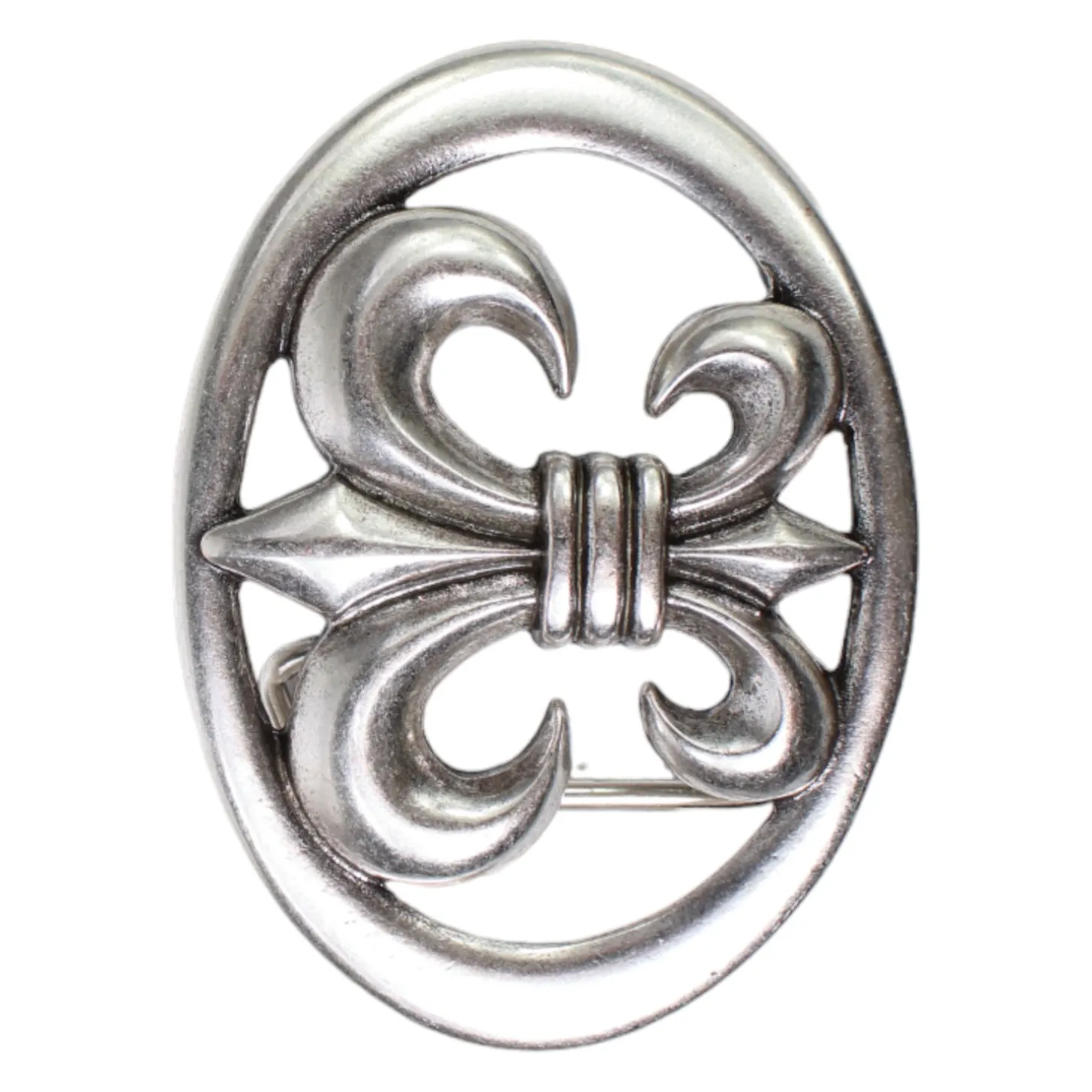 Lilien Gürtelschnalle, Damen, für 4 cm Gürtelriemen, altsilber
