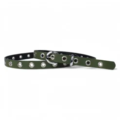 LITTLE EYELET trendiger, schmaler Ösengürtel 2 cm, silberne Gürtelschnalle