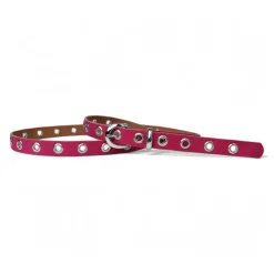 LITTLE EYELET trendiger, schmaler Ösengürtel 2 cm, silberne Gürtelschnalle