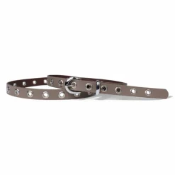 LITTLE EYELET trendiger, schmaler Ösengürtel 2 cm, silberne Gürtelschnalle