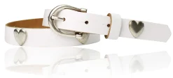 LOVE süßer Kindergürtel Herznieten, echt Leder, 2,5 cm