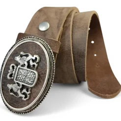 LUITPOLD Trachtengürtel mit toller Koppelschnalle und Zierteil, echt Leder