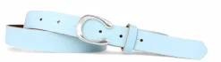 MADRID modischer Damen Ledergürtel, 2,2 cm, Hufeisen Form, echt versilbert