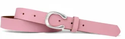 MADRID modischer Damen Ledergürtel, 2,2 cm, Hufeisen Form, echt versilbert