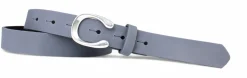 MADRID modischer Damen Ledergürtel, 2,2 cm, Hufeisen Form, echt versilbert