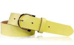MELANIE 3: Damen Ledergürtel 3,5 cm vergoldete Hufeisen Gürtelschnalle, echt Leder