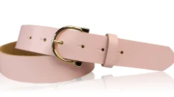 MELANIE 3: Damen Ledergürtel 3,5 cm vergoldete Hufeisen Gürtelschnalle, echt Leder