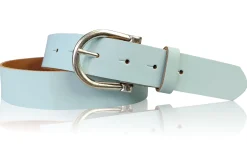 MELANIE Damen Ledergürtel Echtleder 3,5 cm Dornschnalle altsilber