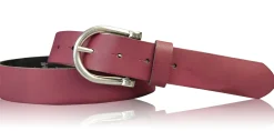 MELANIE Damen Ledergürtel Echtleder 3,5 cm Dornschnalle altsilber