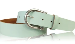 MELANIE Damen Ledergürtel Echtleder 3,5 cm Dornschnalle altsilber