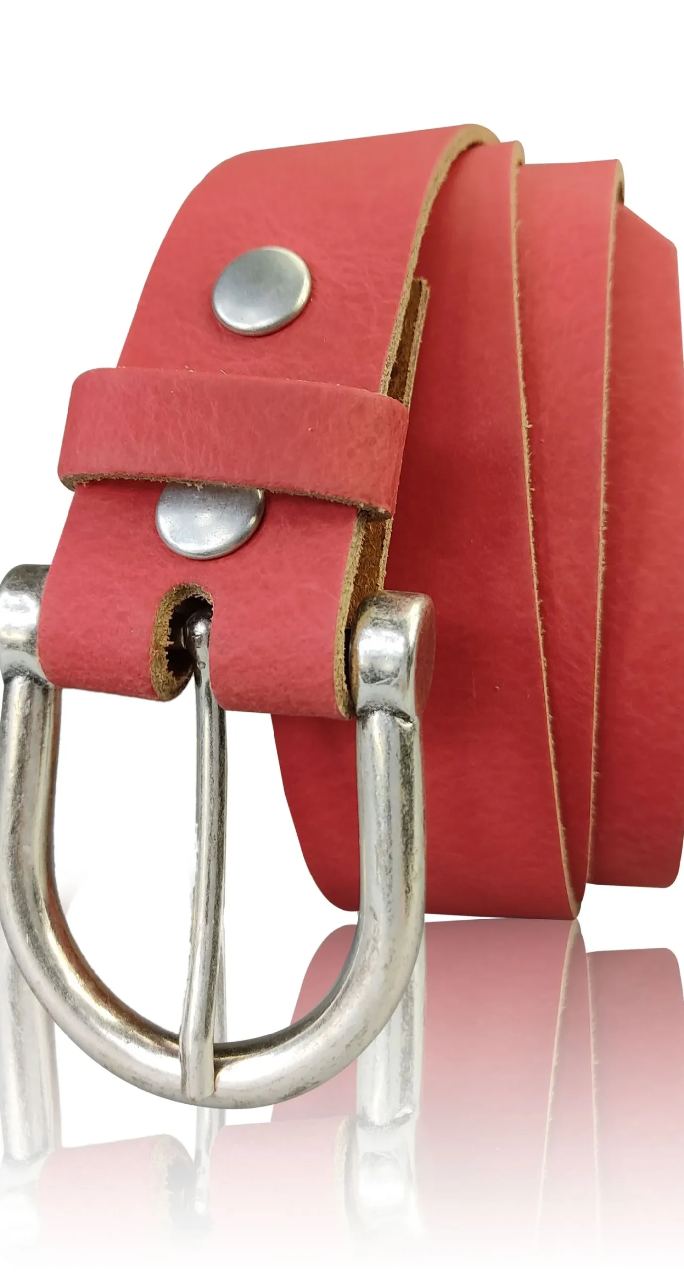 MELANIE Damen Ledergürtel Echtleder 3,5 cm Dornschnalle altsilber