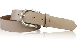 MELANIE Damen Ledergürtel Echtleder 3,5 cm Dornschnalle altsilber