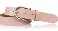 MELANIE Damen Ledergürtel Echtleder 3,5 cm Dornschnalle altsilber