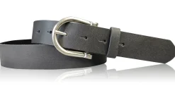 MELANIE Damen Ledergürtel Echtleder 3,5 cm Dornschnalle altsilber