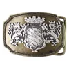 Messing Gürtelschnalle, Bayerisches Wappen Trachten Buckle für 4 cm Gürtel