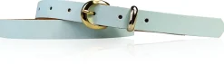 MIA 2 Damen Ledergürtel Echtleder 2 cm Gürtelschnalle und Schlaufe vergoldet