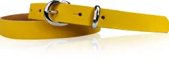 MIA: schmaler Damen Ledergürtel 2 cm, silbern glänzende Gürtelschnalle und Schlaufe, echt Leder