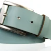 MILANO: Basic Gürtel 4 cm aus echtem Leder mit schöner altsilbernen Gürtelschnalle