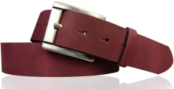 MILANO: Basic Gürtel 4 cm aus echtem Leder mit schöner altsilbernen Gürtelschnalle