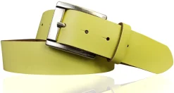 MILANO: Basic Gürtel 4 cm aus echtem Leder mit schöner altsilbernen Gürtelschnalle