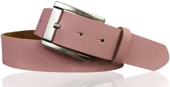 MILANO: Basic Gürtel 4 cm aus echtem Leder mit schöner altsilbernen Gürtelschnalle