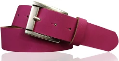 MILANO: Basic Gürtel 4 cm aus echtem Leder mit schöner altsilbernen Gürtelschnalle