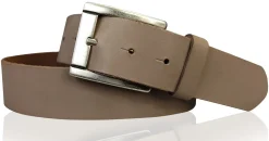 MILANO: Basic Gürtel 4 cm aus echtem Leder mit schöner altsilbernen Gürtelschnalle