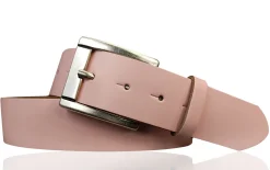 MILANO: Basic Gürtel 4 cm aus echtem Leder mit schöner altsilbernen Gürtelschnalle