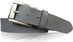 MILANO: Basic Gürtel 4 cm aus echtem Leder mit schöner altsilbernen Gürtelschnalle