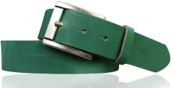 MILANO: Basic Gürtel 4 cm aus echtem Leder mit schöner altsilbernen Gürtelschnalle