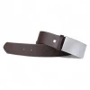 MODISCHER CASUAL GÜRTEL: Ledergürtel, 3,8 cm breit, silberne Gürtelschnalle, kürzbar