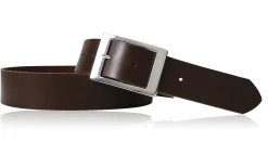 Modischer Ledergürtel 4 cm für Damen mit silbern glänzender Gürtelschnalle