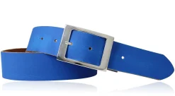 Modischer Ledergürtel 4 cm für Damen mit silbern glänzender Gürtelschnalle