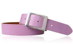 Modischer Ledergürtel 4 cm für Damen mit silbern glänzender Gürtelschnalle
