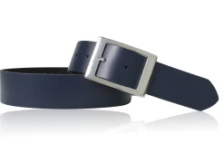 Modischer Ledergürtel 4 cm für Damen mit silbern glänzender Gürtelschnalle