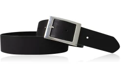 Modischer Ledergürtel 4 cm für Damen mit silbern glänzender Gürtelschnalle