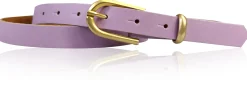 PALERMO schmaler 2 cm Damen Ledergürtel mit goldener Gürtelschnalle & Schlaufe