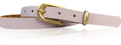 PALERMO schmaler 2 cm Damen Ledergürtel mit goldener Gürtelschnalle & Schlaufe