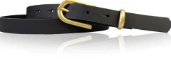 PALERMO schmaler 2 cm Damen Ledergürtel mit goldener Gürtelschnalle & Schlaufe